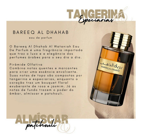 Perfume Árabe Masculino Al Wataniah Bareeq Al Dhahab Eau De Parfum 100ml Original